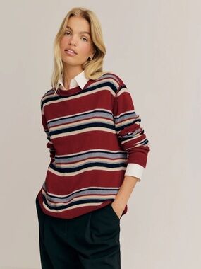 Reformation Cashmere Boyfriend Sweater Red - Size M